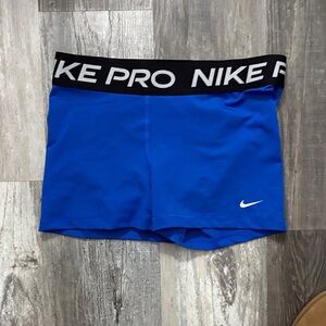 Nike Pro Royal Blue Shorts with Black Waistband